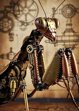 Steampunk Praying Mantis