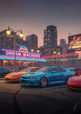 Retro Arcade and Sports Cars