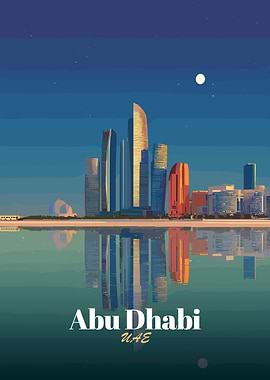 Abu Dhabi Skyline Reflection