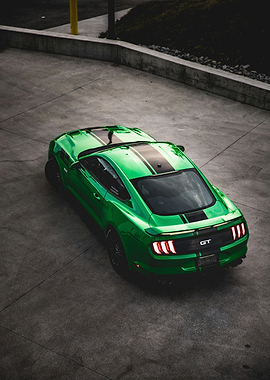 Green Ford Mustang GT