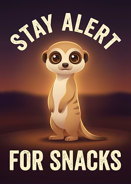 Cute Meerkat 'Stay Alert For Snacks'