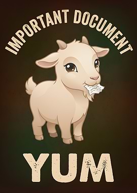 Goat Eating Important Document