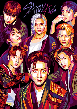 Stray Kids Pop Art Portrait
