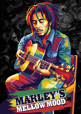 Bob Marley playing guitar