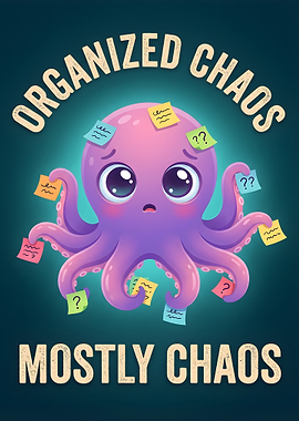 Organized Chaos Octopus with Sticky Notes