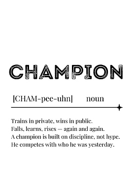 Champion Definition Poster