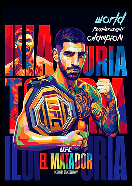 Ilia Topuria UFC Champion Pop Art