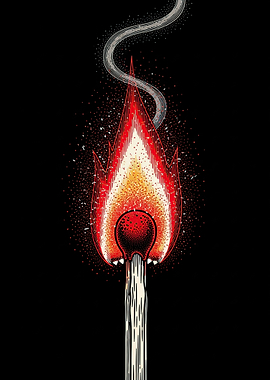 Burning Match with Smoke