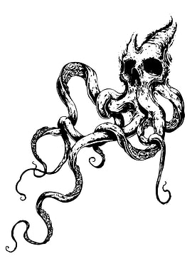 Skull Octopus Tentacle Monster