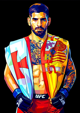 UFC Fighter with Spanish and Templar Symbols