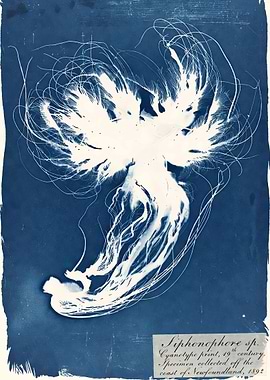 Siphonophore Cyanotype Print