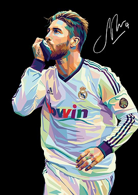Sergio Ramos Pop Art Portrait