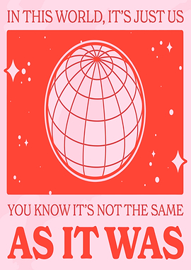 Retro Globe and Text Art