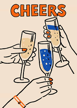 Cheers Champagne Wall Art