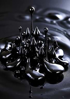 Black Liquid Splashes