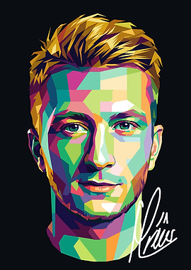Marco Reus Colorful WPAP Portrait of a Man