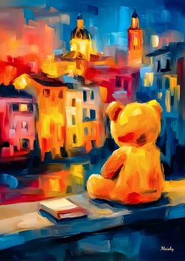 Madrid Teddy Fauvist Sunset Plaza Print