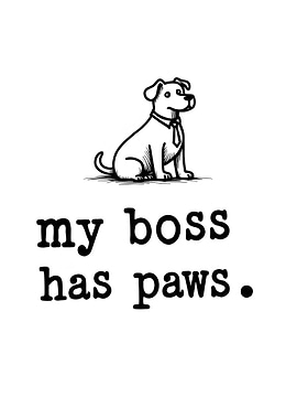 Dog with Tie and Text