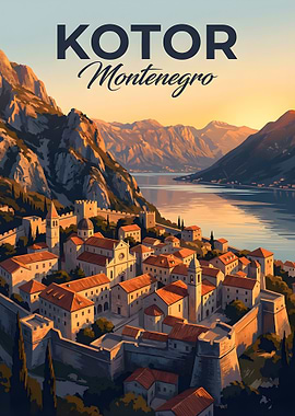 Kotor Montenegro Travel Poster
