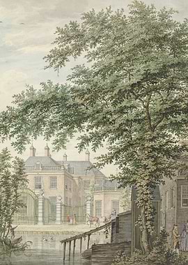 Estate scene with canal and carriage