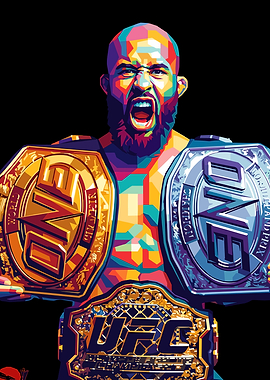 MMA Champion with Multiple Belts