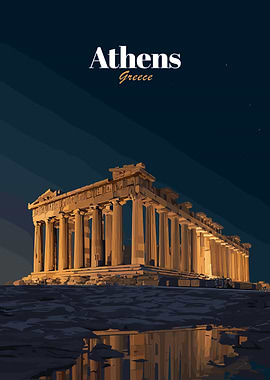 Athens Parthenon at Dusk