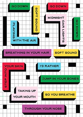 Retro Text Art with Grid Background