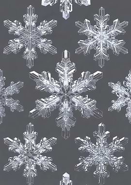 Snowflake Pattern on Dark Background