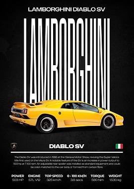 Lamborghini Diablo SV Poster