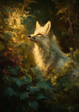 Fox in dappled sunlight