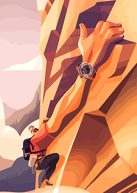 Climber on a Rock Face