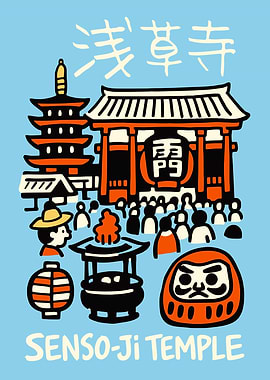 Sensoji Temple Travel Poster