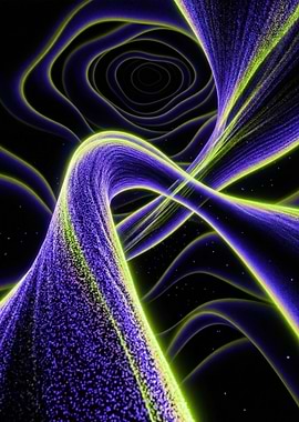 Abstract Neon Wormhole Tunnel