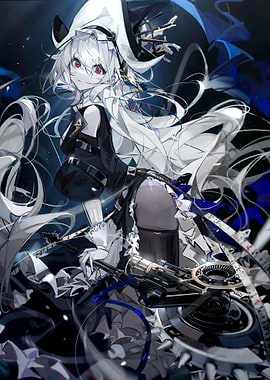 Girl with White Hair and Red Eyes