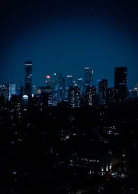 Nighttime City Skyline