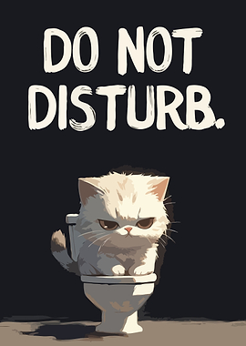 Grumpy Cat on Toilet 'Do Not Disturb'