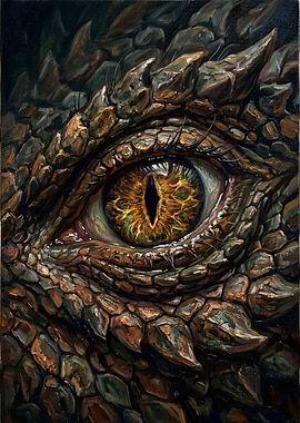 Dragon Eye Close-Up Painting