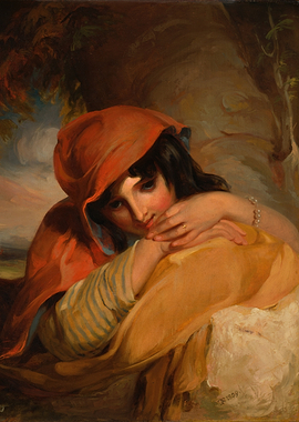 Young Woman in Red Headscarf