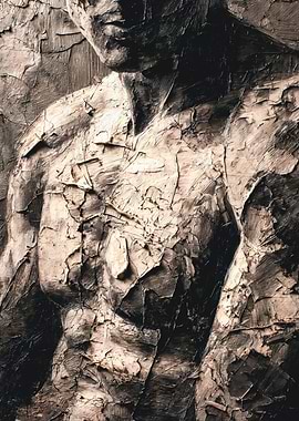 Textured Male Torso Sculpture