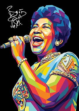 Aretha Franklin Pop Art Portrait