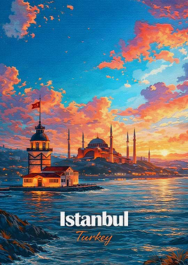 Istanbul Cityscape at Sunset