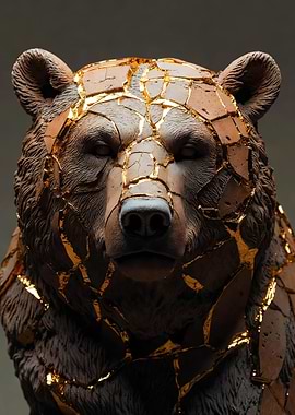 Kintsugi Bear Sculpture