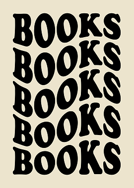 Retro Books Text Art