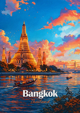 Bangkok Thailand Wat Arun Sunset