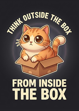 Cute Cat in a Box