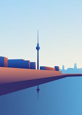 Minimalist Berlin Skyline
