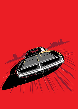 Classic Muscle Car Speeding