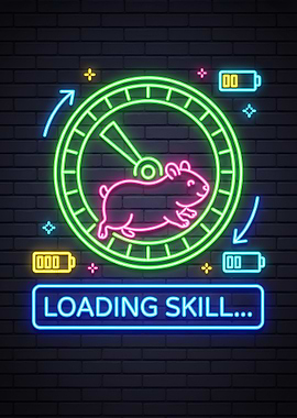 Hamster Running on Wheel Loading Skill