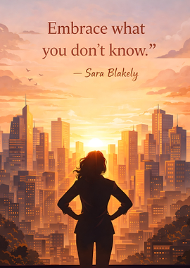 Woman overlooking city at sunset