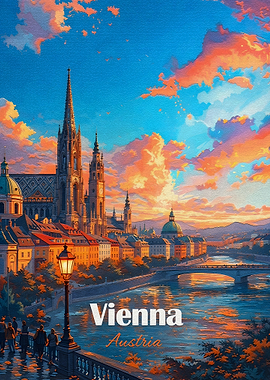Vienna Cityscape at Sunset